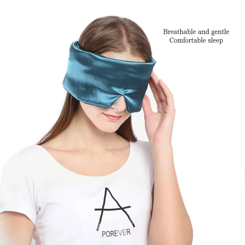 Silk 3D Natural Sleeping  Mask Eyeshade Cover Shade Eye Patch Women Men Soft Portable Blindfold Travel Eyepatch