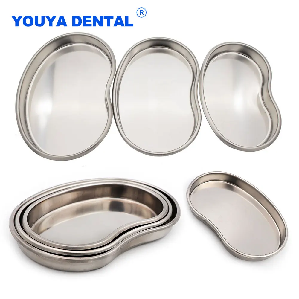 Dental Stainless Steel Kidney Shaped Surgical Disinfection Bending Tray Medical Plate Lab Instrument For Clinic Cosmetic Tattoo