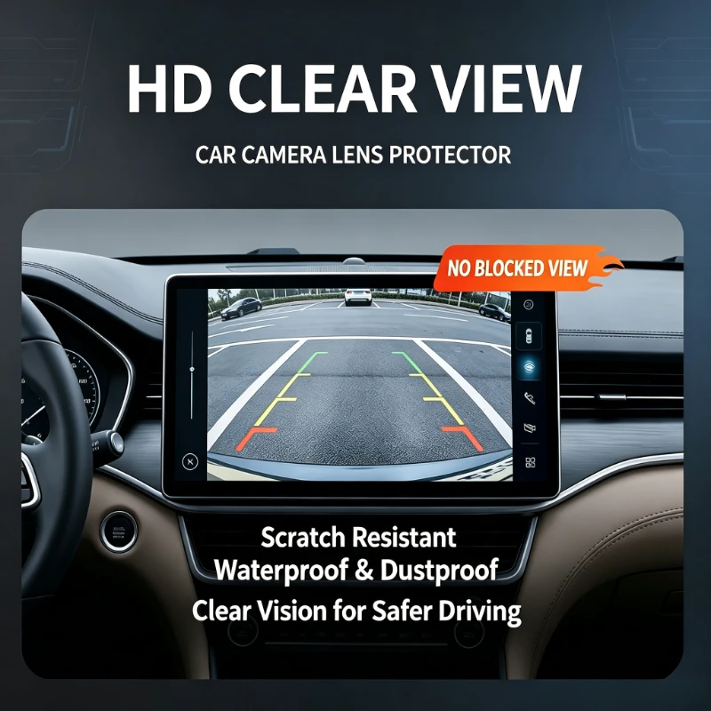 1 Pair Car Camera Lens Protective Cover Universal 360 Degree Panoramic Reverse Backup Rear View Auto Exterior Accessories