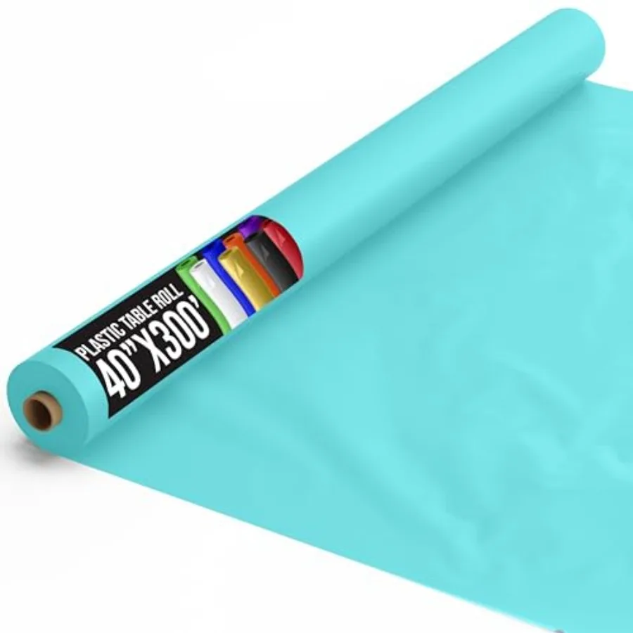 

Изысканный рулон пластиковой скатерти 0.5 MIL (1.27 см x 91.44 м) - Премиум качество, толстый, для банкетов, одноразовый