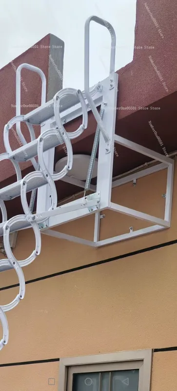 Attic Telescopic Ladder Foldable Loft Stairs Heavy Duty Wall Mounted Retractable Fire Escape Ladder for Home Villa