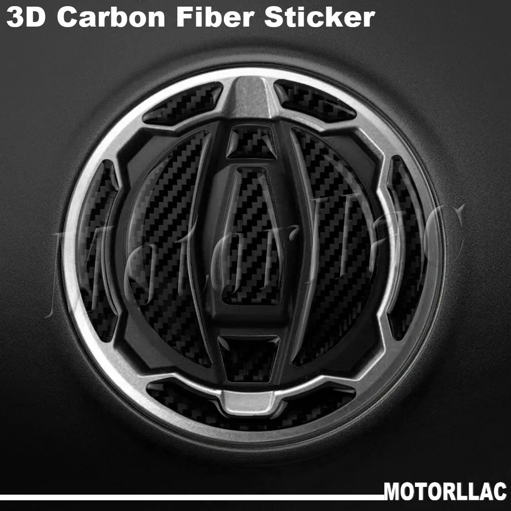 3D Carbon Fiber Motorcycle Fuel Tank Cap Sticker Decals Accessories For Kawasaki Z900 650 400 Ninja 400 650 Versys 1000 X300