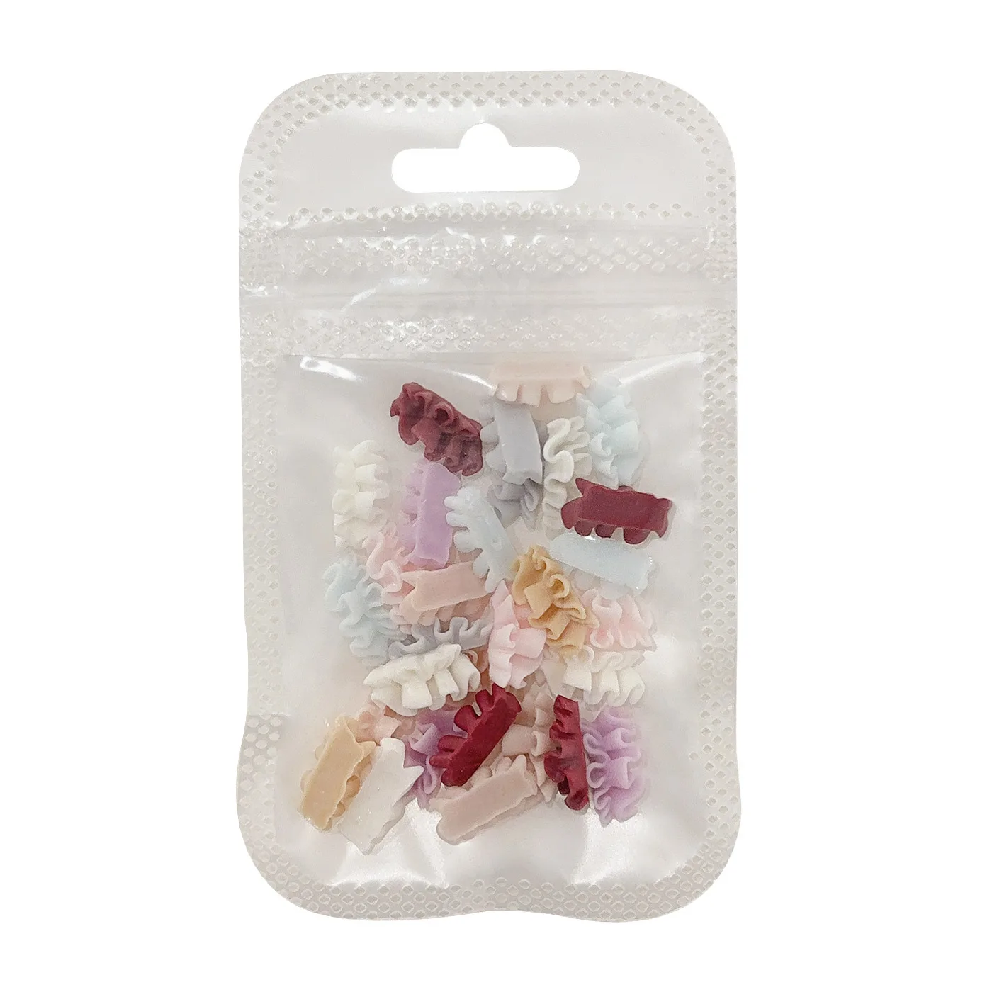 30개 소프트 아크릴 3D 프렌치 네일 아트 스커트 헴라인 참 장식품 곡선 레진 레이스 매니큐어 네일 장식 용품