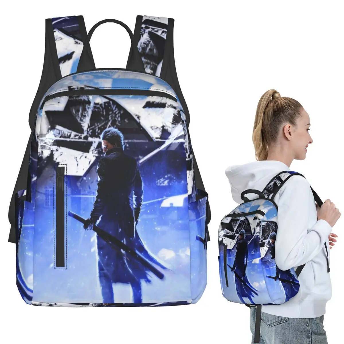 

Vergil From The Devil May Cry Seri Backpack Student BookBag Children School Bag Laptop Shoulder Bags Boys Girls