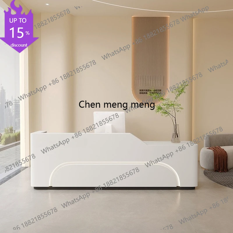 

Стойка ресепшн для салона красоты G153, современный простой дизайн, нестандартная форма, эстетичная стойка для офиса.