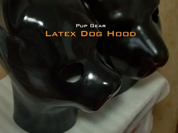 (FErubber 06) 100% Natural Rubber Latex One Piece Head Dog Cover SM Fetish Headhood Crossdressing Catsuit Full Body Zentai Suit