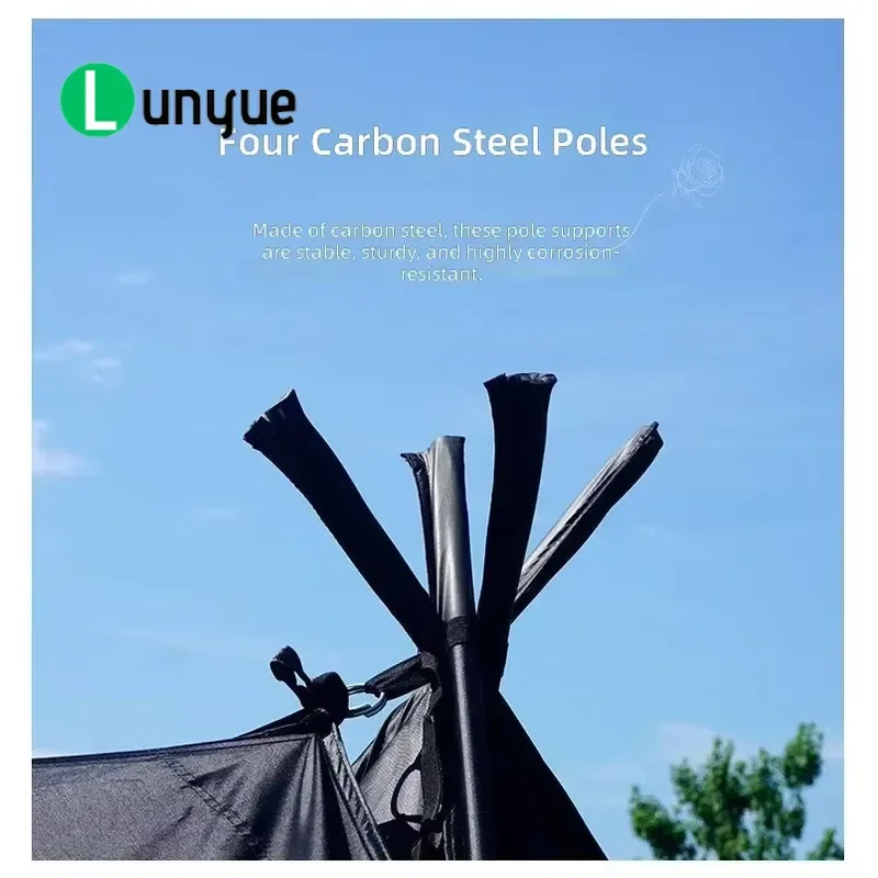 Breathable Conical Pyramid Tent with Blackout Coating Thermal Insulation Ready to Use Canopy for Outdoor Camping Hiking