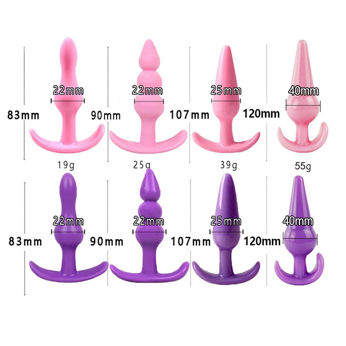 Juego de tapones anales de silicona para hombres y mujeres, Juguetes sexuales para masturbación Vaginal, consolador Anal seguro, 3 piezas, 7 unidades