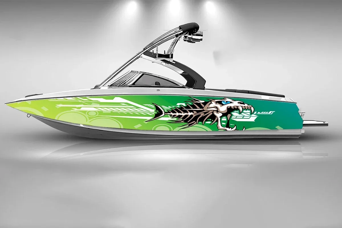 Fish geometric vector Boat stickers self-adhesive stickers custom decals pvc waterproof boat packaging stickers decals