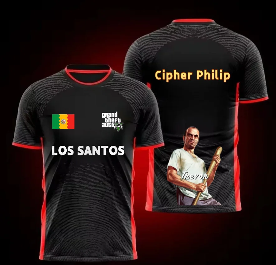 تي شيرت جيرسي GTA5 مطبوع ثلاثي الأبعاد جديد مخصص لعام 2025 للرجال والنساء سريع الجفاف وجيد التهوية 47. ملابس رجالية
