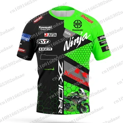 Camiseta de equipo de carreras Kawasaki para hombre y mujer, ropa deportiva de manga corta, Tops de moda, novedad de 2024