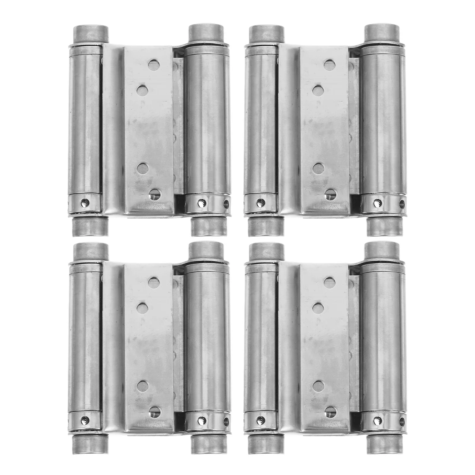 

4 шт. петли для дверей из нержавеющей стали с двойной пружиной, 3-дюймовые, с автоматическим закрытием, для жилых и коммерческих помещений, самозакрывающиеся, для наружных дверей