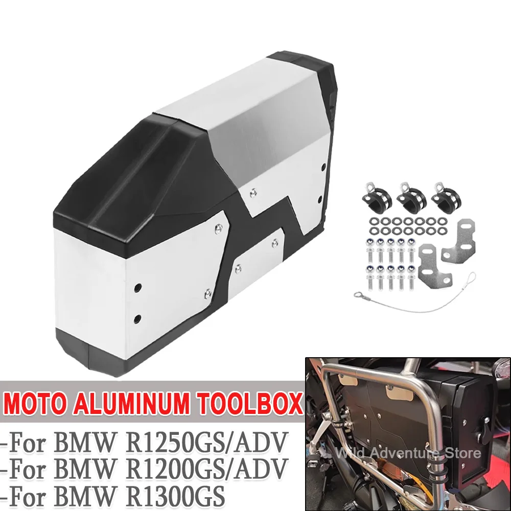 Aluminum Box Toolbox 4.2 Liters Tool Box Left Side Bracket For BMW R1250GS Adventure R1200GS Adv R1200 R1250 GS GS1200 R1300GS