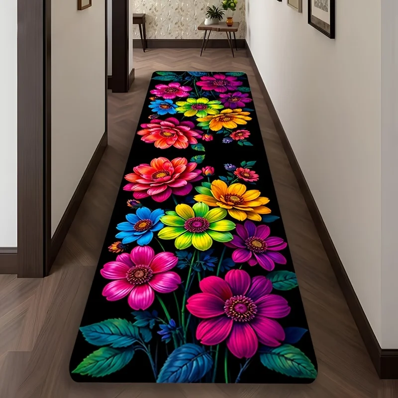 Western Running Horse Kitchen Mat Wild Animal Hallway Rug Vintage Southwestern Aztec Tribal Accent Floor Carpet Decor