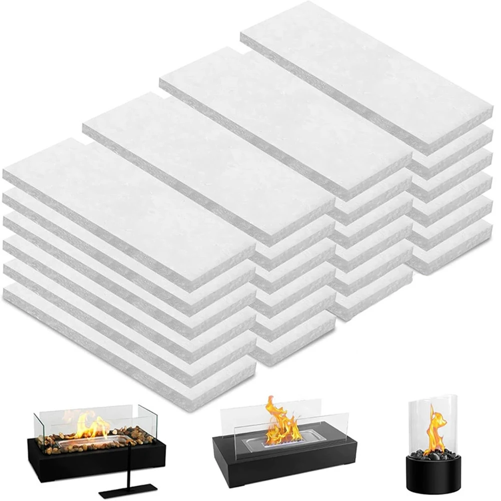 5/24Pc Bioethanol Sponge Fireplace Accessories Indoor Ethanol Fireplace Burners Wool Heat Resistance Fiber Cotton Burning Sponge