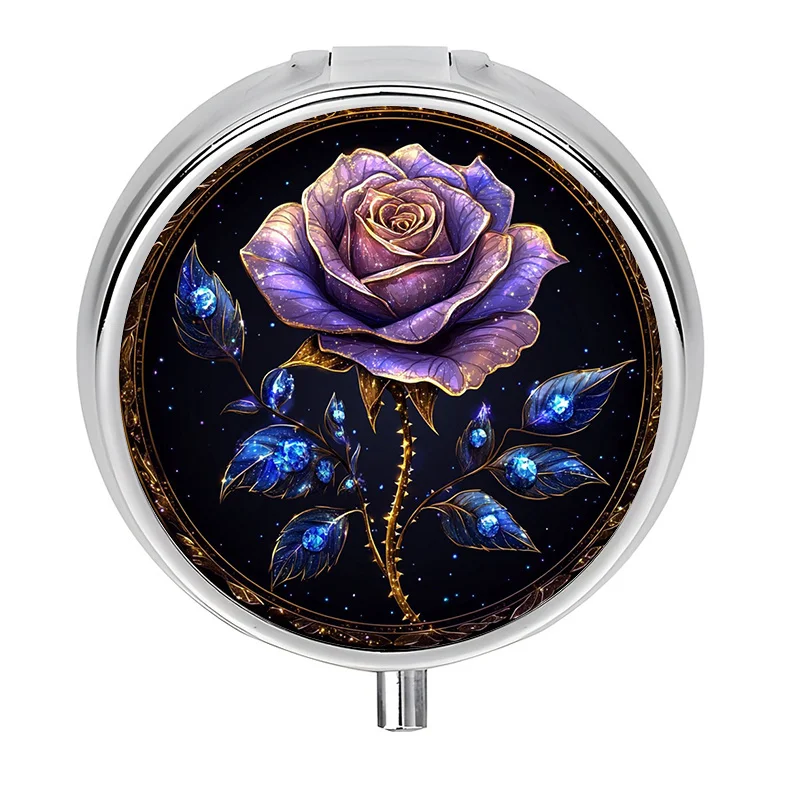 1 rose-themed box with 3 compartments, storage box, organizer, unique travel storage solution