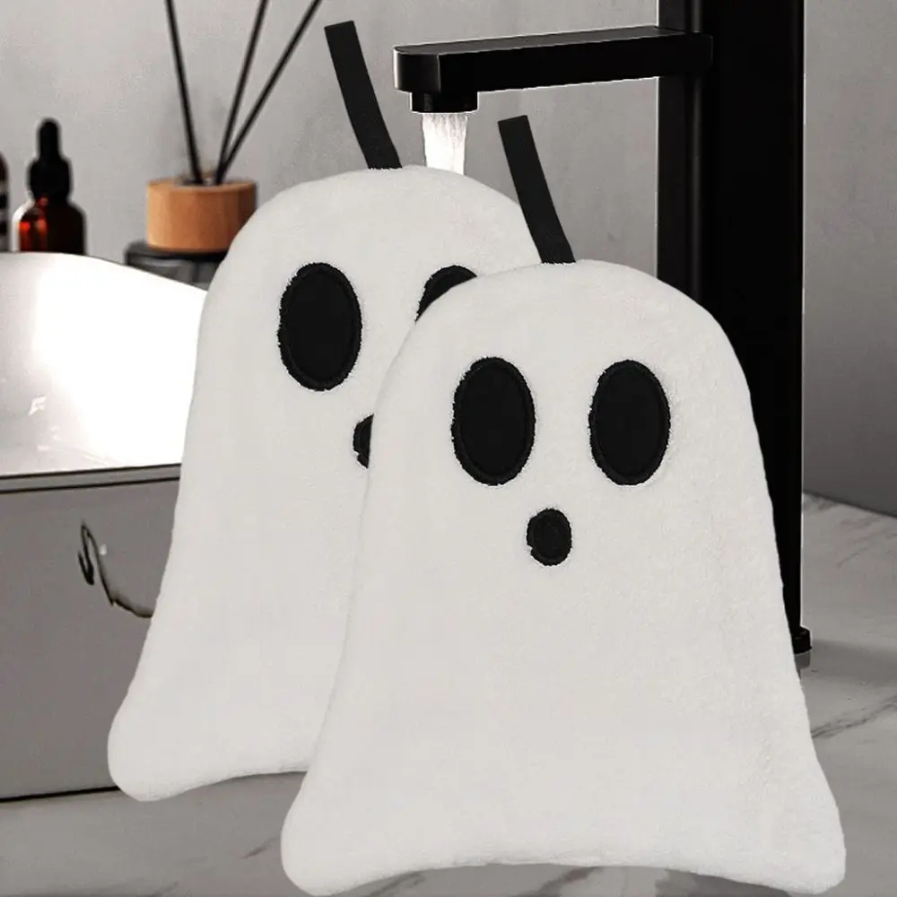 مناشف الهالوين المخملية المرجانية الجديدة معلقة منشفة يد ناعمة ماصة لغسل اليد #5