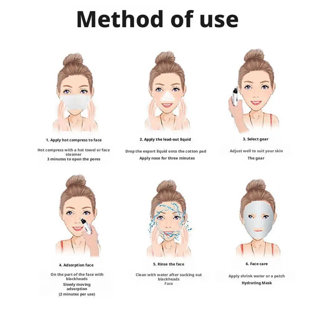 Aspirateur électrique Portable pour éliminer les points noirs, nettoyeur de pores du visage, points blancs, extracteur de boutons et d'acné, Instrument de soins de la peau