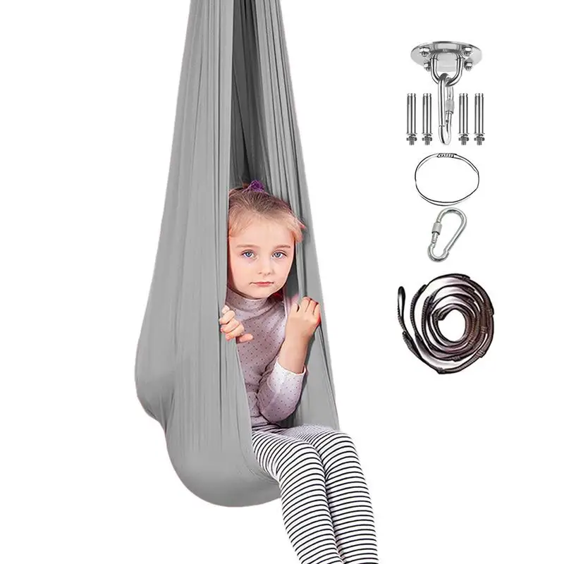 Adjustable Elastic Stretch Hammock Swing Ceiling Hanging Aerial Yoga Strap Yoga Belt Swing Camping Hammock For Indoor Outdoor