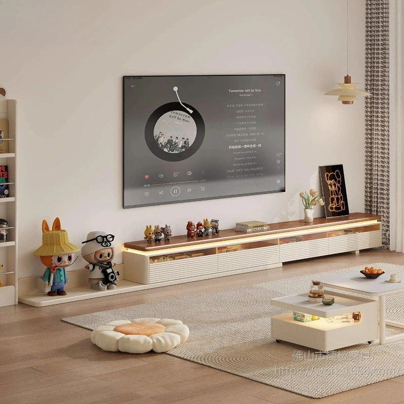 

French solid wood floor-to-ceiling TV cabinet home living room retractable TV cabinet medieval style small apartment floor