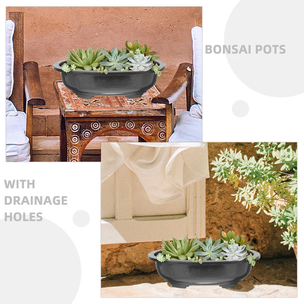 

6Pcs Plastic Bonsai Planter Pots with Drainage Holes Minimalist Design Durable Flower Pots for Balcony Garden Indoor