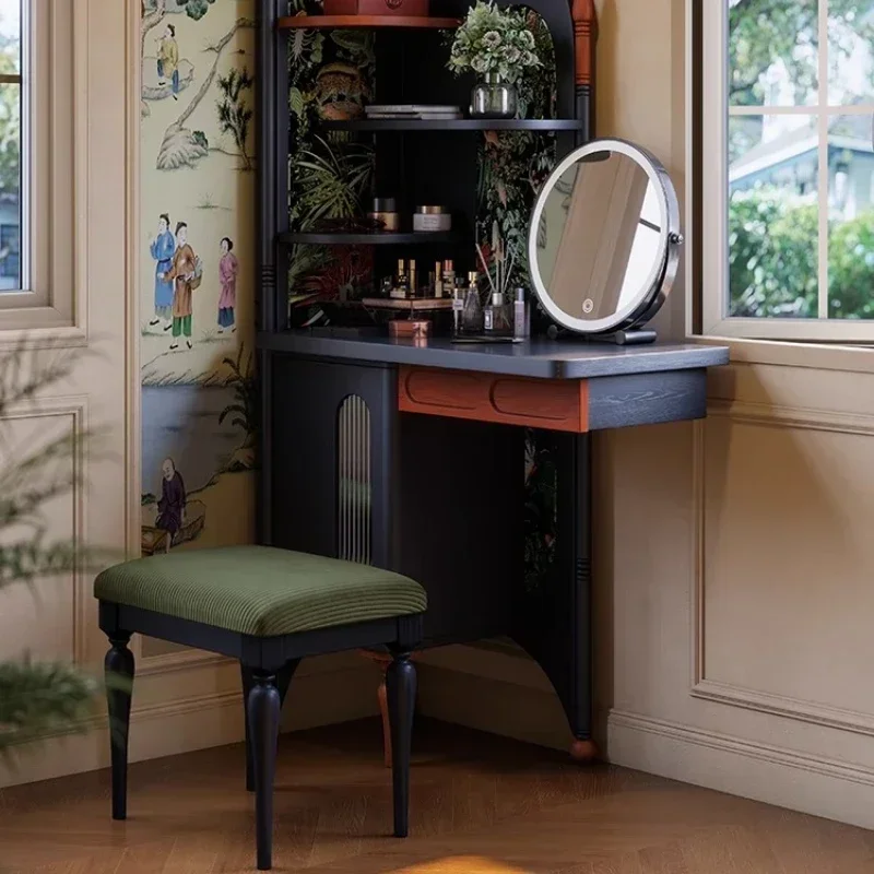 Integrated French retro bedroom corner dressing table medium and ancient style storage makeup table