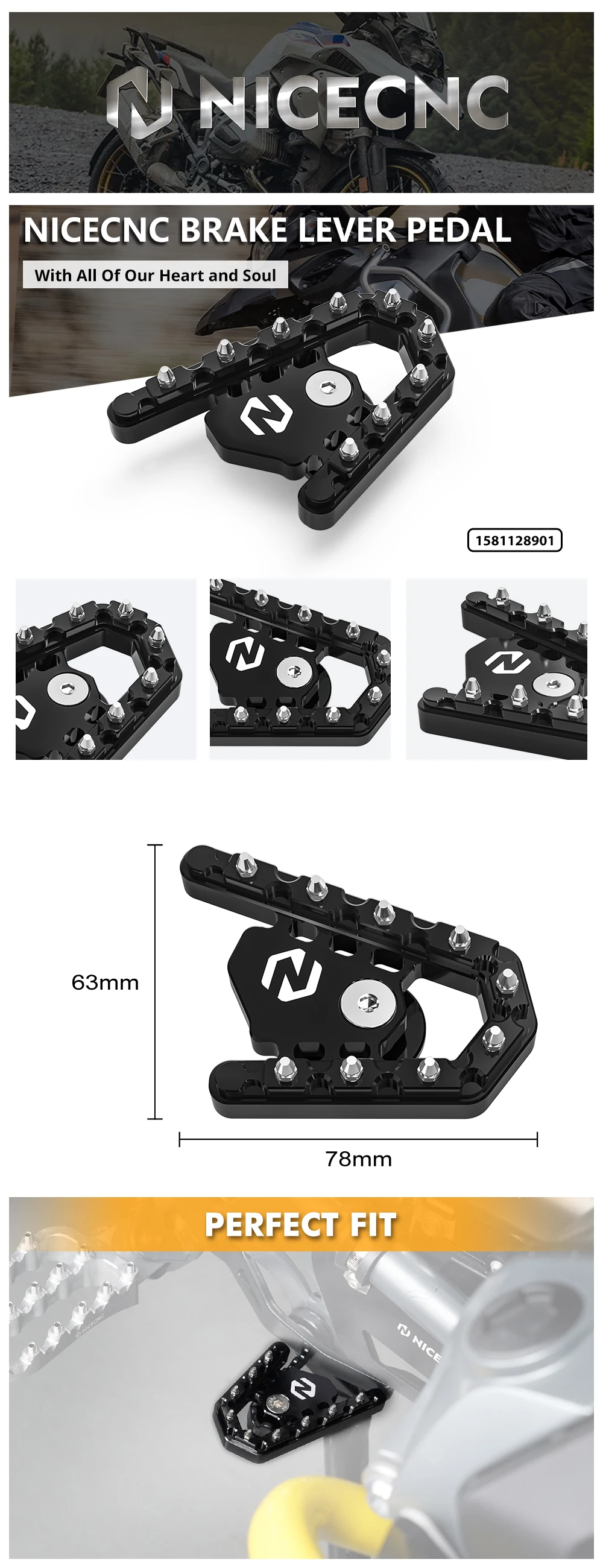 (EU-Lager) Fußrasten, Fußstützen, Schalthebel, Bremshebel, Pedalverlängerung für BMW R1250GS R 1250 GS 2019-2023 R1200GS 2013-2018 – Detail 13