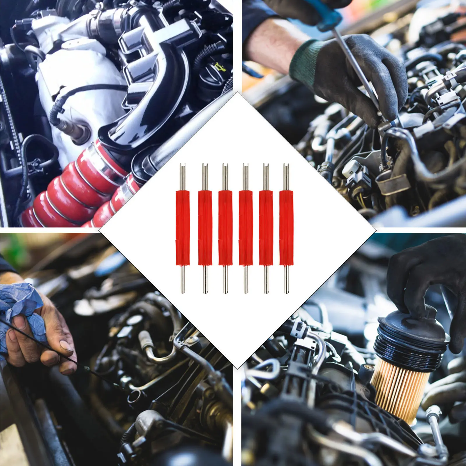 

Набор из 6 инструментов для снятия сердечников шин, двусторонняя конструкция, прочная сталь и пластик, для быстрого ремонта и обслуживания всех типов шин