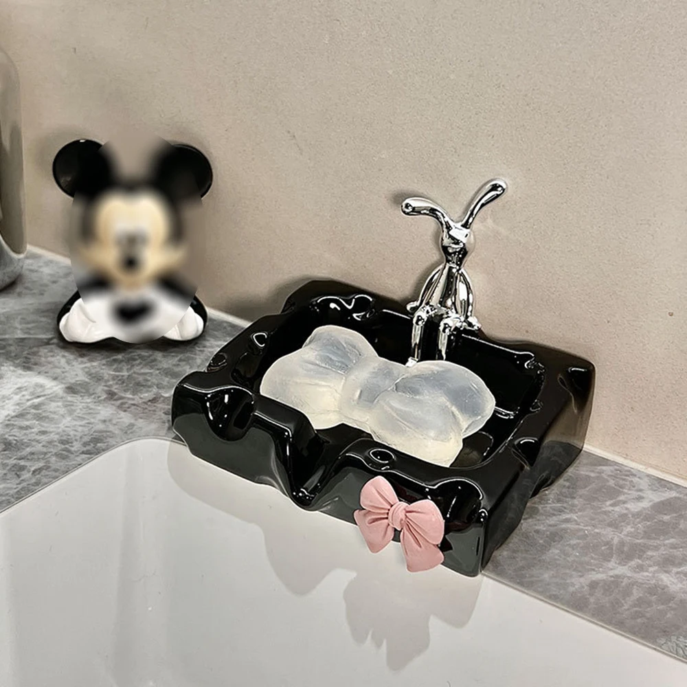 Soap Dish Soap Box Ceramic Soap Holder Cheese Soap Container Rabbit Soap Stand