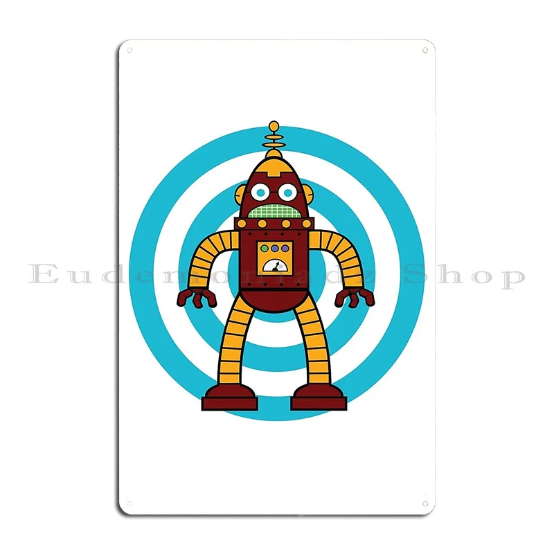 Classic Comes Back Red Robot With Retro Flair Metal Plaque Poster Pub Cave Personalized Home Wall Mural Tin Sign Poster