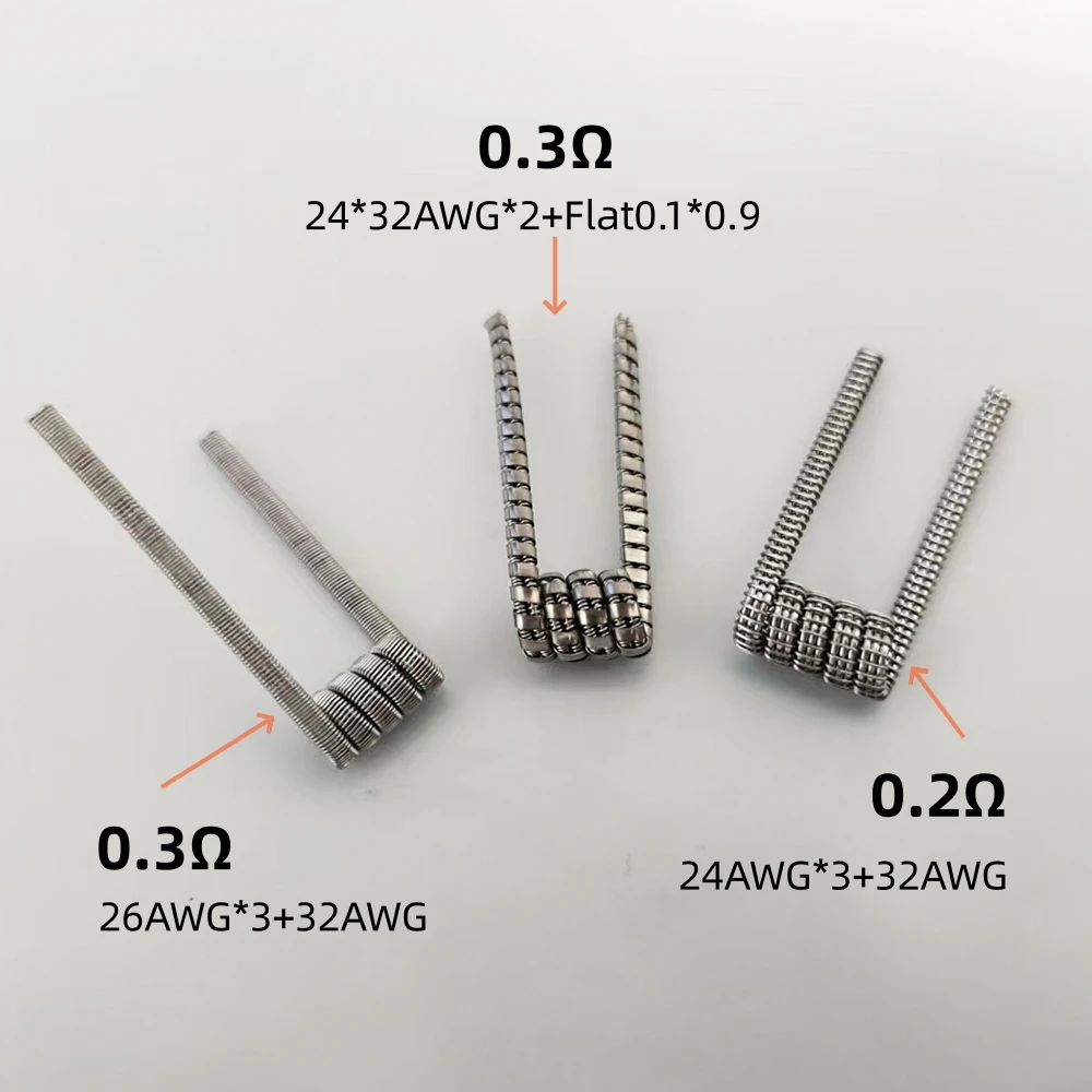 4pcs Premade Resistance Wire A1 26x3+32AWG/0.3ohm 24x3+32AWG/0.2ohm Juggernaut 0.2ohm 24x32AWGX2