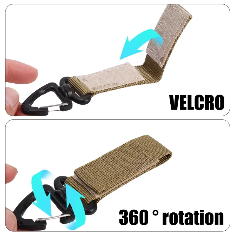 Military Tactical Hanging Key Hook Clip Clamp Buckle Nylon Webbing Molle Belt Carabiner Outdoor Strap Climbing Accessories