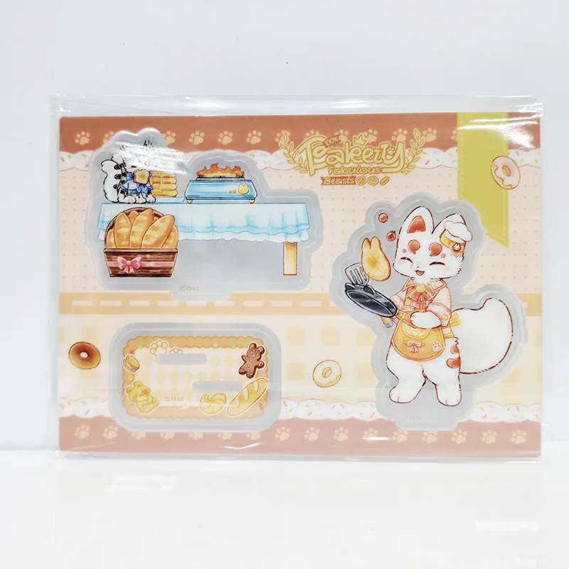 Auspicious Beast Bakery Scene 10cm Acrylic Stand Shop themed Character Desktop Ornament Collectible Decor Gift For Hobby Fans