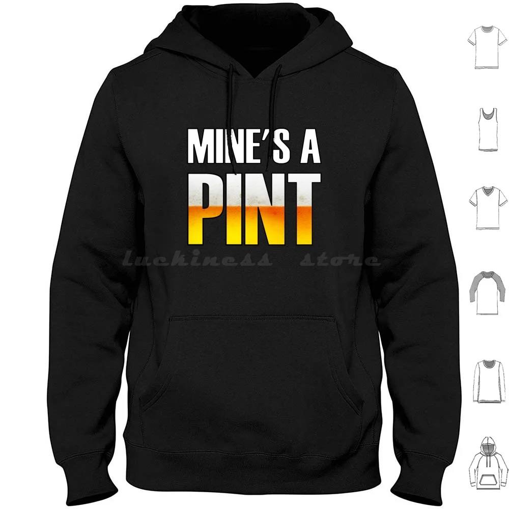 Mine's A Pint Hoodies Long Sleeve Alan Partridge Alan Partridge Aha Im Mines Pint British Comedy Series Funny
