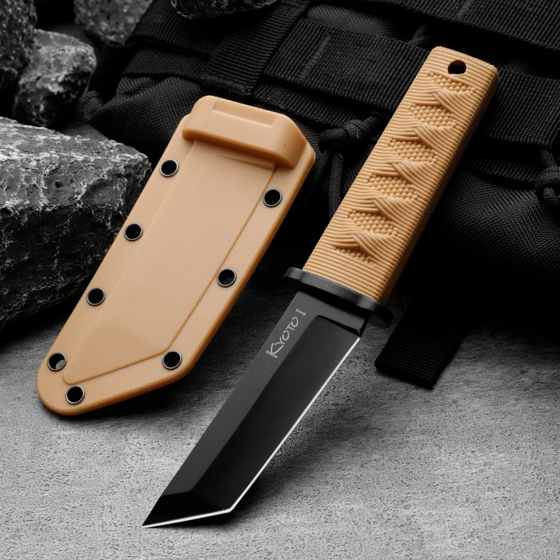 8CR13MOV Steel Hunting Knife, Survival Straight Knife, First Aid Tool Pocket Knife Outdoor Survival Knife Fixed Blade Men\'s Gift