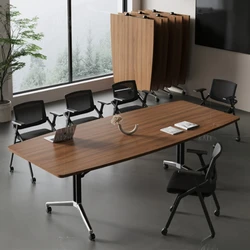 Folding conference table desk removable long oval