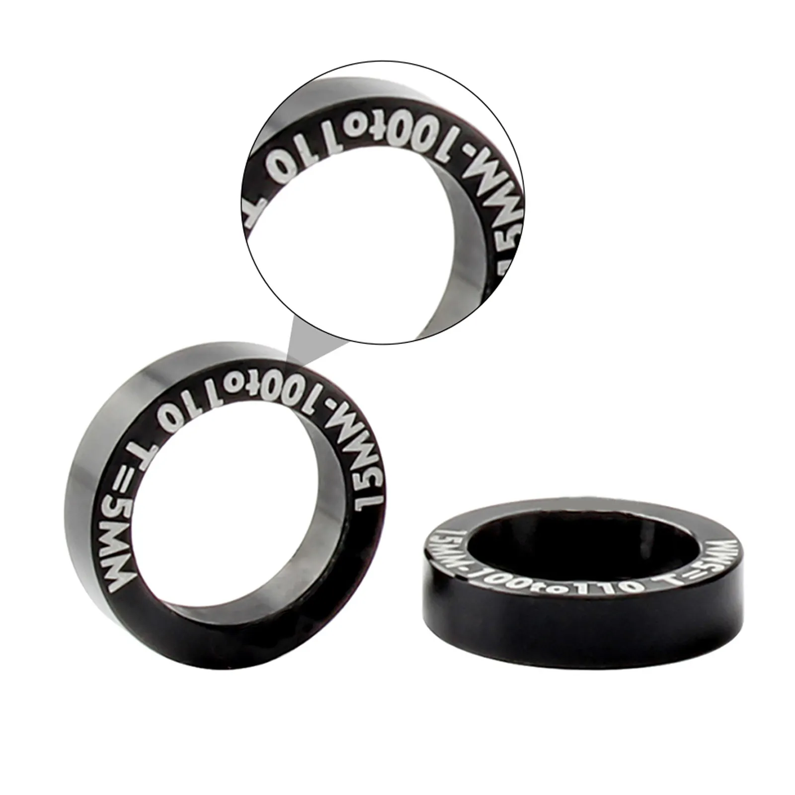 Piasta rowerowa Adapter konwersji 100 do 110mm Aluminium rower ze stopu zwiększyć konwersję piasty podkładka śrubowa akcesoria rowerowe 2 szt. Czarne