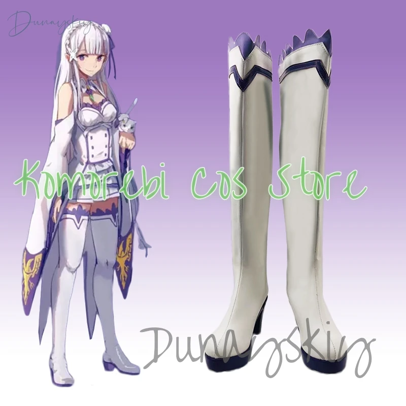 

Emilia Shoes Women Cosplay Fantasy Boots Anime Re Zero Disguise Costume Accessories Adult Women Roleplay Fantasia Footwear