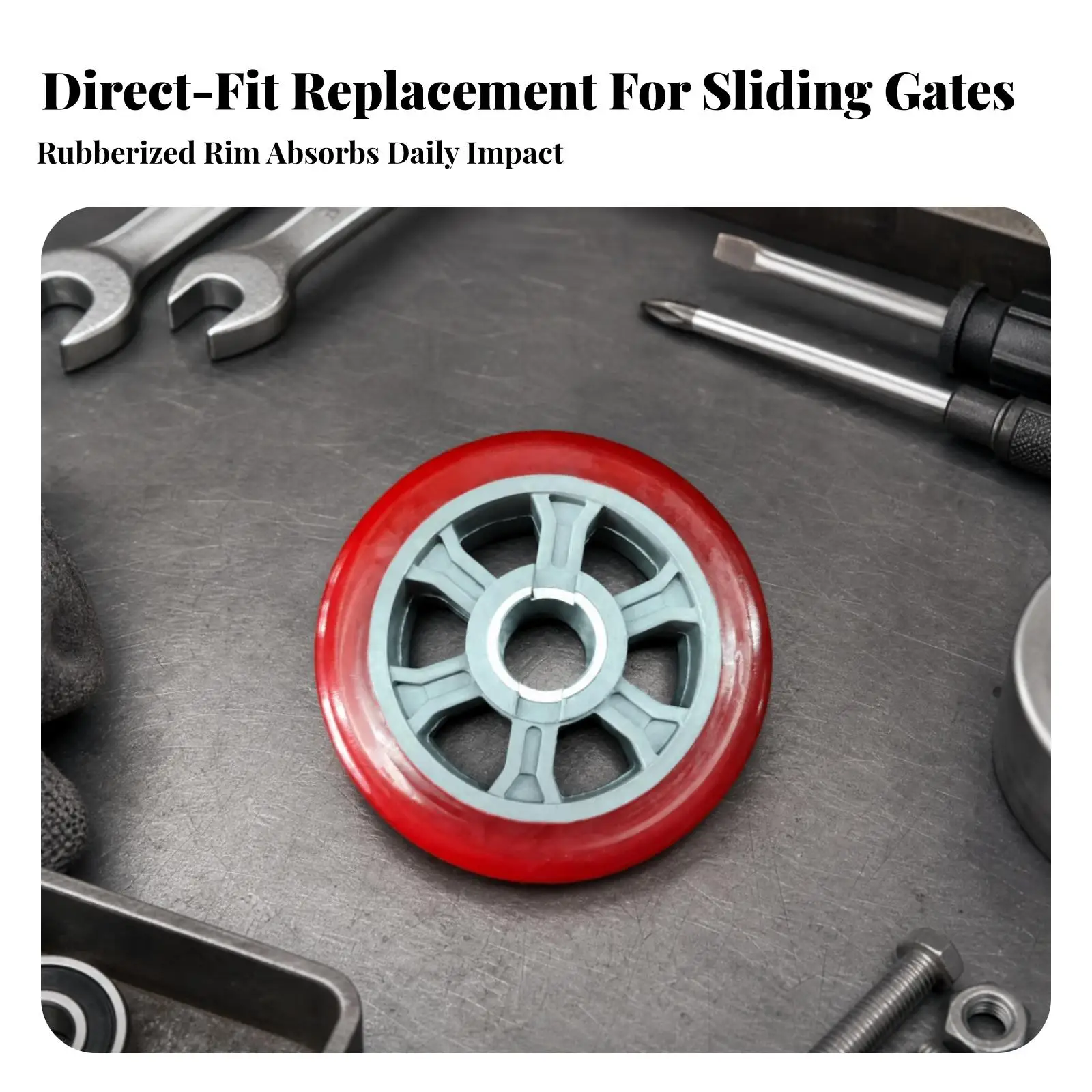 Spoked Hub Gate Wheel for Sliding Gate Drive Unit Replacement in Garden Entry Track System