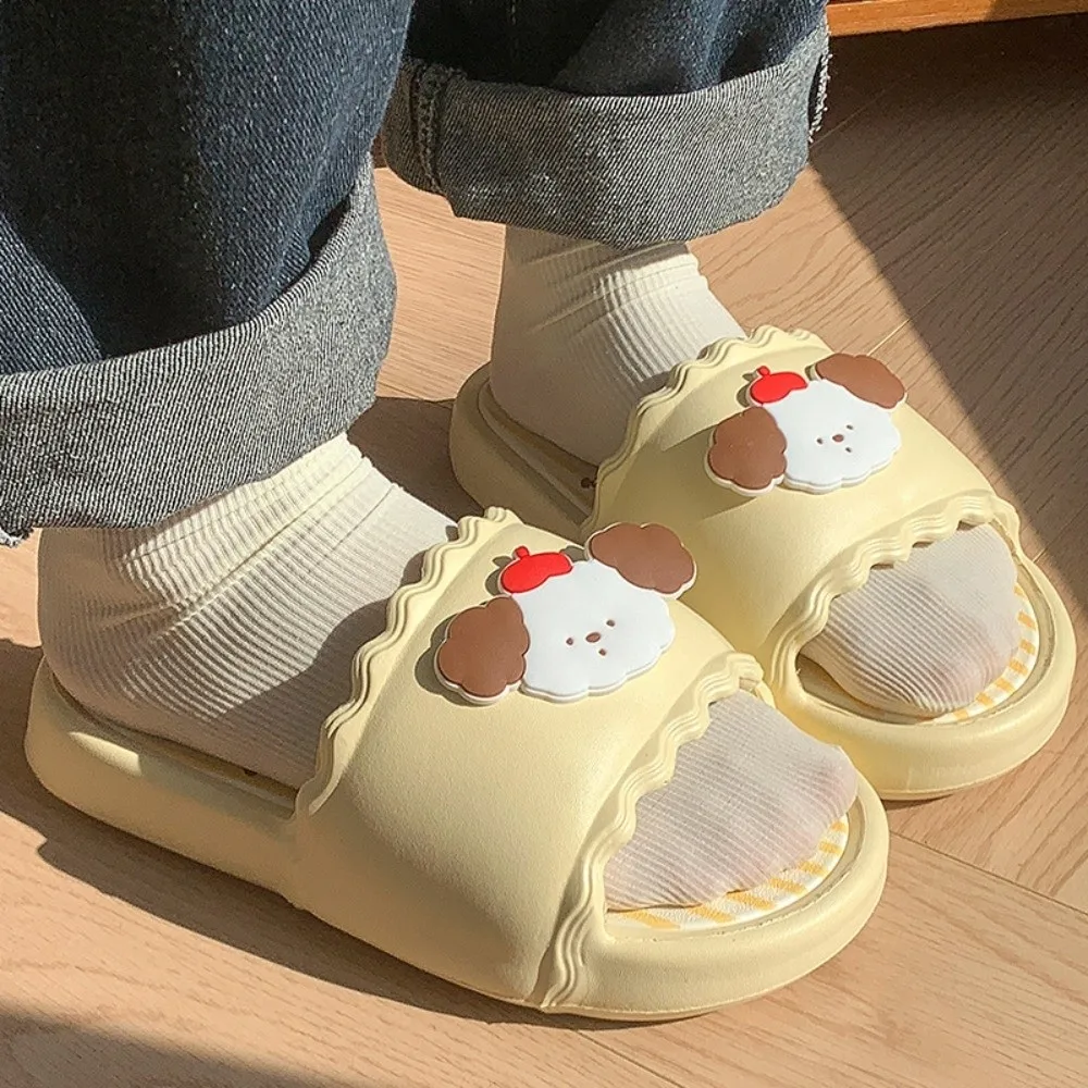 

Outer Wear Shoes Y2K Puppy Slippers Cartoon Dog Thick Soled Women Cartoon Slippers EVA Platform Thick Slides Sandals Women