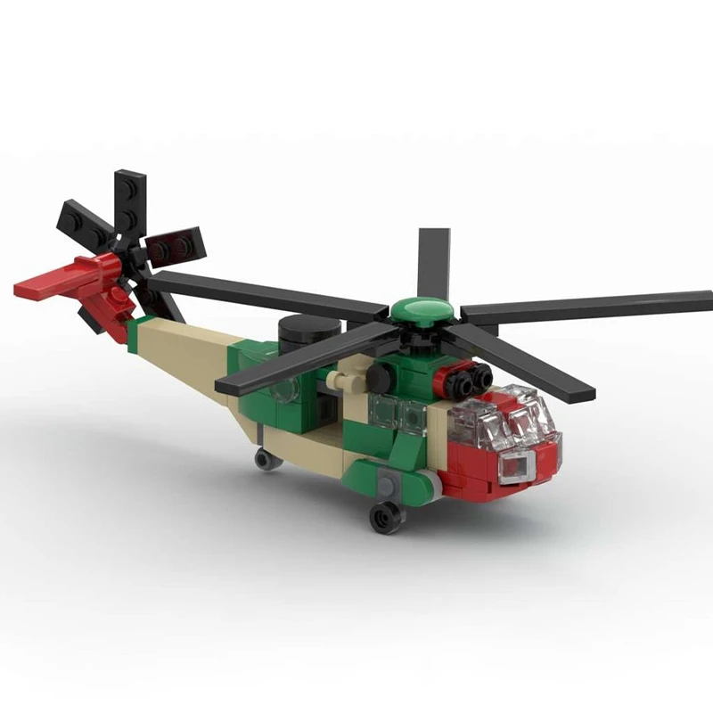 

166PCS MOC Sea King Mk48 Helicopter 1:10 Scale Model Modular Building Blocks DIY Aircraft Toy for Kids & Hobby Collectors
