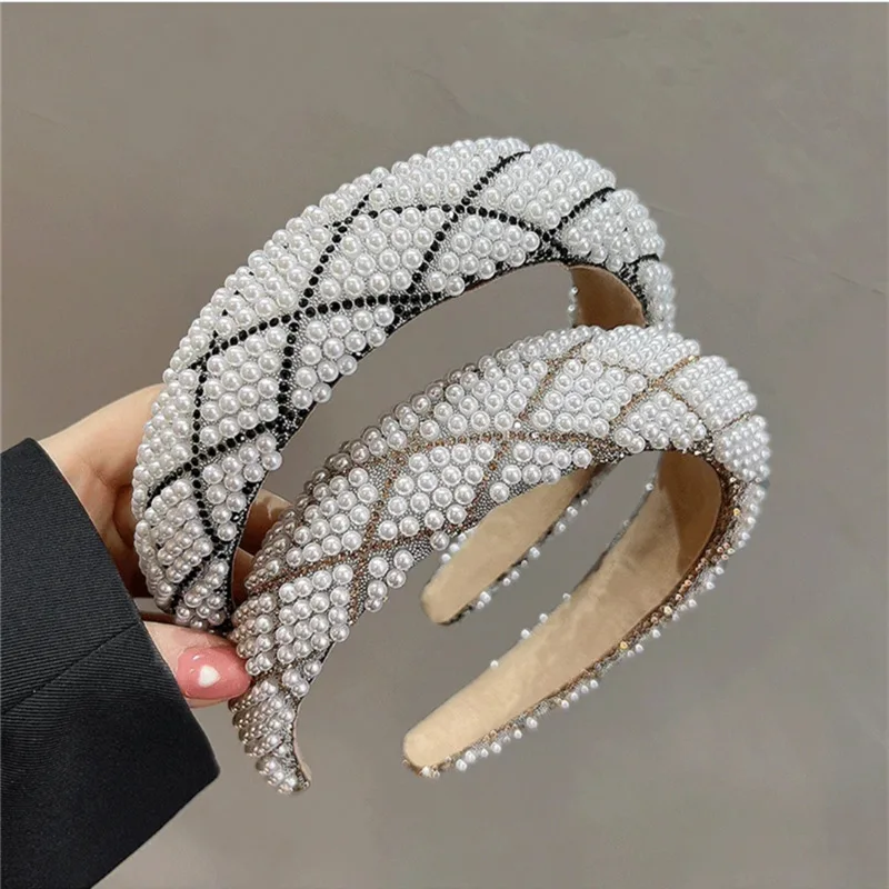 

New Imitation Pearl Headband Baroque Hairbands For Women Princess White Hair Band Hair Accessories Hair Band Drop Shipping