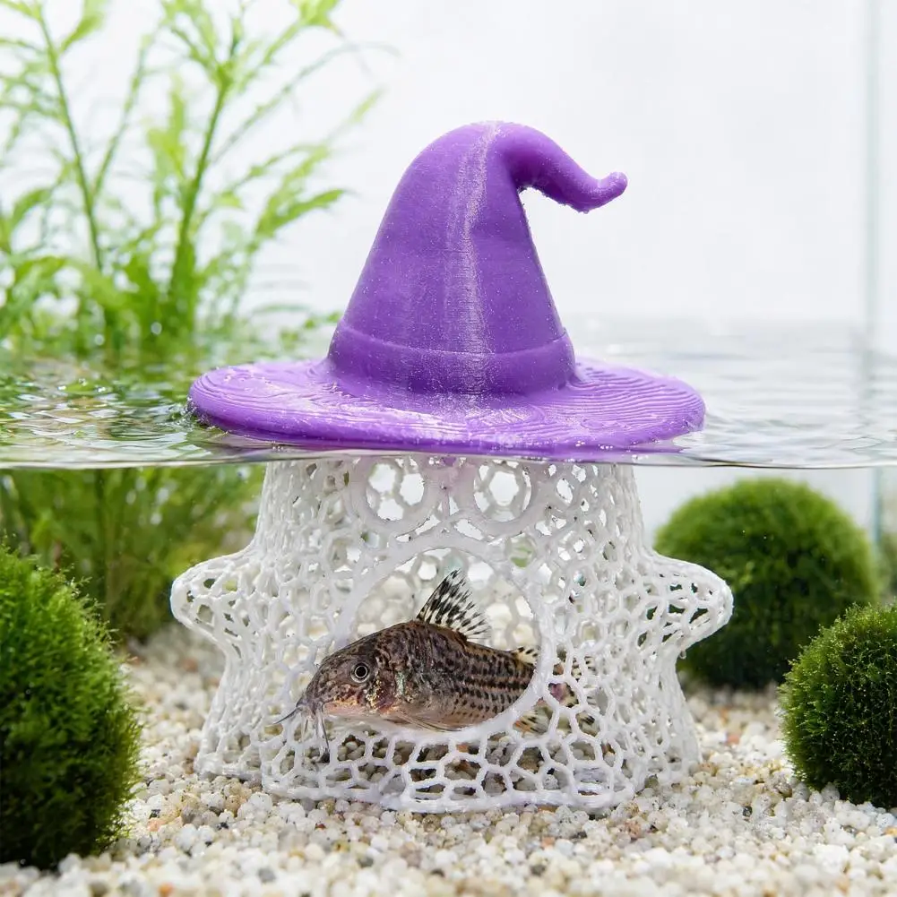 Betta Fish Activity Area Aquarium Floating Feeding Ring Betta Cave Hideaway Fish Hammock Area Multi-functional Decor for Shrimp