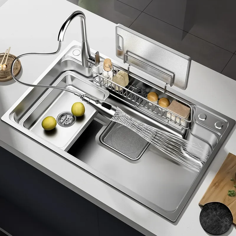 for Japanese Style Kitchen Sink 304 Stainless Steel Large Single Bowl Vegetable Basin Household Dishwashing Dishbasin