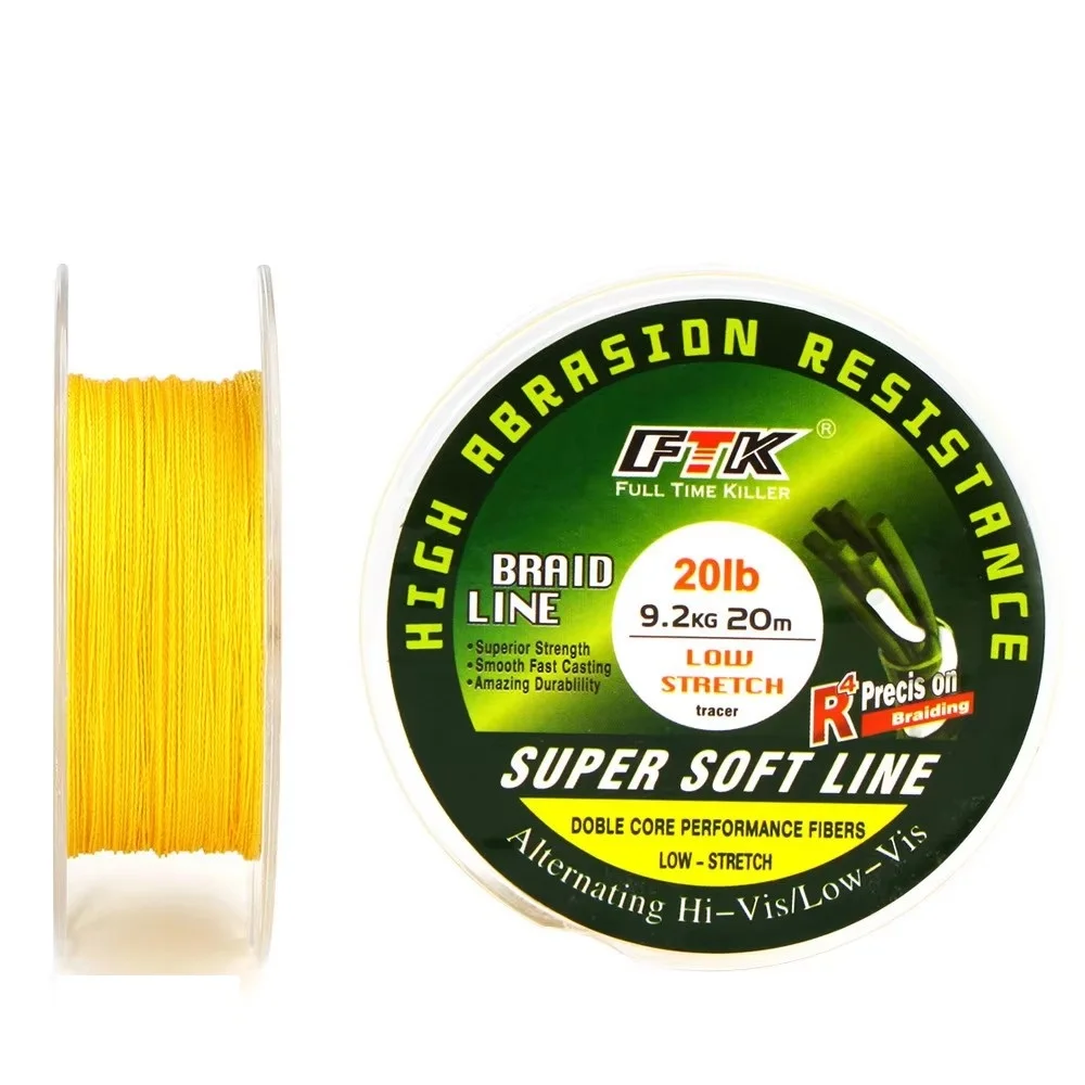 20M PE Fishing Line 4 Stands Braided Ice Line 8LB 10 12 15 16 18 20 22 25 28LB Multifilament Fishing Accessories