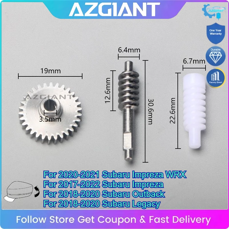 AZGIANT Folding Mirror Assembly Inner Gear Set for Subaru Impreza Outback Legacy Replacement Brand New Mirror Folding Noise Fix