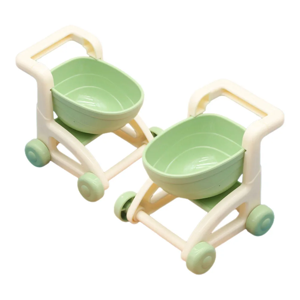 

2Pcs Mini Shopping Cart Kids Grocery Push Simulation Pretend Play for Toddlers Portable Desktop Storage Kids Shopping Cart