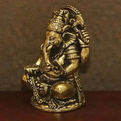 1/3PCS Thailand Elefant Gott Figur Skulptur Mini Vintage Messing Statue Home Office Schreibtisch Dekorative Ornament