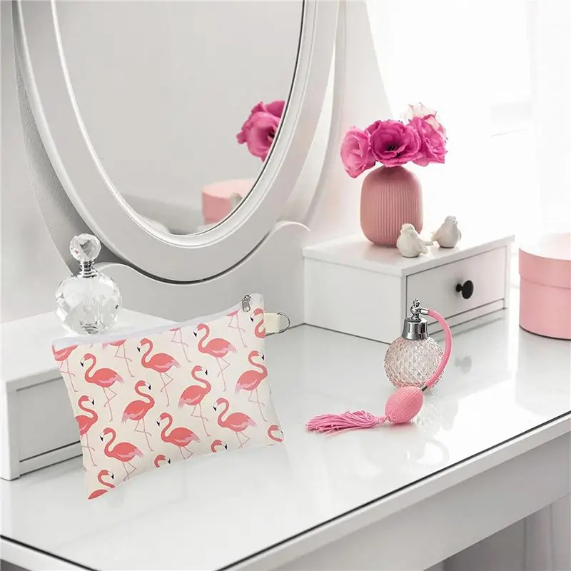ABRT-5X Cosmetic Bags,Blanks Bags DIY Makeup Bags Toiletry Pouch Iron On Transfer Zipper Canvas Pencil Bag For School Travel