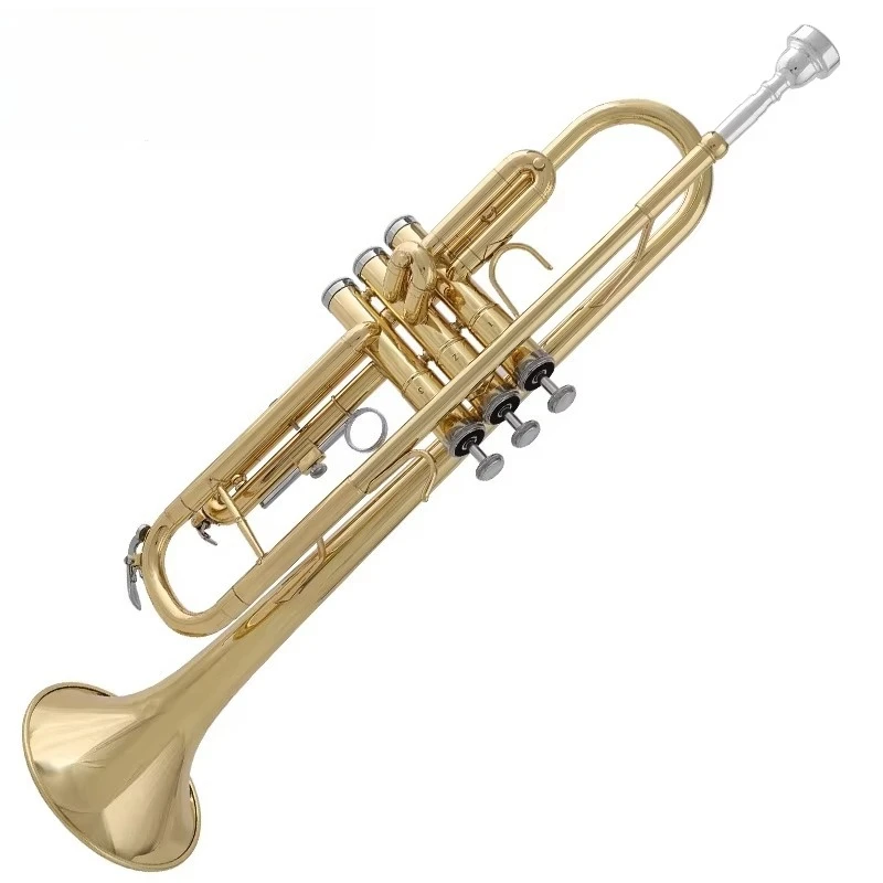 Yellow Brass  Bb Key  Standard Practice Trumpet